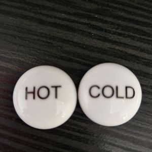 One set Ceramic Buttons for handle faucet one set, One set of each HOT and COLD